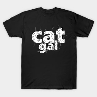 Cat Gal Black Hair T-Shirt